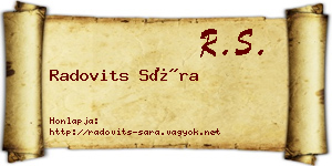 Radovits Sára névjegykártya